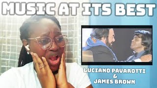 Luciano Pavarotti and James Brown  Its A Mans Mans Mans World  REACTION [upl. by Ardnaek974]