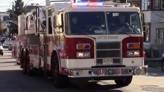 Passaic Fire Department Tower Ladder 1 Responding 92516 [upl. by Yesteb946]