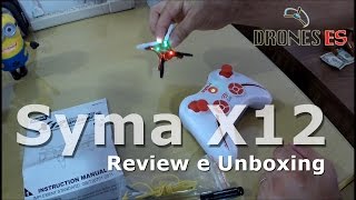 Drones ES  Syma x12  reviewunboxing e flipsloops [upl. by Ecirtac]