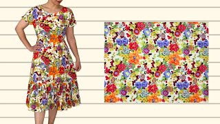 🌸 Sew This Gorgeous Floral Dress  Simple Tutorial for a Stylish Look ✨ [upl. by Nonnaehr]