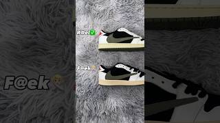 Real Vs Fake Travis Scott Olive Jordan 1 shorts sneakerhead viral [upl. by Akapol]