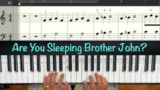 Are You Sleeping Brother John  Sheet Music  Piano [upl. by Nirred]