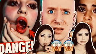 REACTING TO BODY ARTISTS REACTION TO 19 PIERCINGS [upl. by Audri]