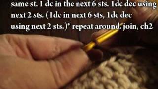 Crochet Tutorial 2 Medium Rasta Tam Video3 Rows 1226 [upl. by Eimilb]