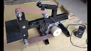 DIY Szlifierka pasowa z silnikiem od pralki belt grinder [upl. by Ahsoyek]