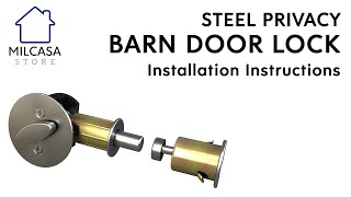 Milcasa Store  Stainless Steel Privacy Sliding Barn Door Lock  Installation Instruction [upl. by Neenaej]