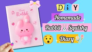 Homemade Rabbit🐇Squishy Diary Squishy Notebook Homemade Squishy BookDiy Journal Diary papercraft [upl. by Wolliw]