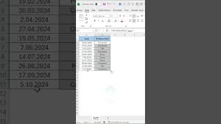 Excelde Tarih Günlerinin Formülle Gösterimi shorts excel exceltips [upl. by Justus]