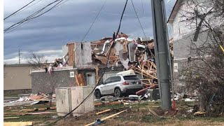 Just minutes ago tornado damage aftermath gallatin Clarksville tennessee [upl. by Moorefield260]