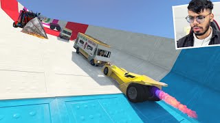 Cars Vs Cars Mega Ramp 455445 People Break Their Monitor After This Race in GTA 5 [upl. by Hnad787]