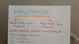 KısaltmalarBüyük harfle yapılan kısaltmalar [upl. by Ronalda]