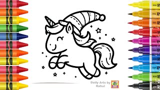 How to Draw a Unicorn Tutorial Unicorn Drawing Coloring Page [upl. by Buonomo199]