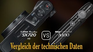 Canon PowerShot SX720 HS vs Nikon Coolpix A100 Ein Vergleich der technischen Daten [upl. by Haimrej]