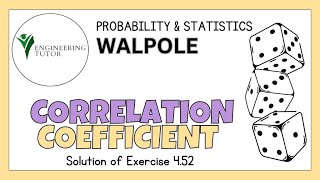 452 Correlation Coefficient  Exercise Solution of Probability amp Statistics by Walpole 9th Edition [upl. by Lothaire570]