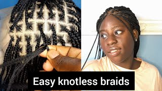 HOW TO DO KNOTLESS BOX BRAIDS BEGINNER FRIENDLY VERY DETAILED Benita Ejemite [upl. by Esirrehc557]