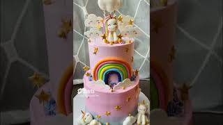 Unicorn theme cake 🧁 bake cake trending cute [upl. by Eruot]