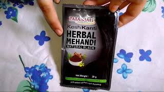 Patanjali Herbal Mehendi Hair Dye ReviewNatural Black100 Herbal or Not [upl. by Caralie]