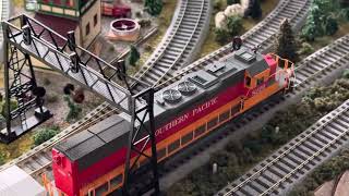 Following a Train Around the Layout  HO Scale Model Trains [upl. by Llerdnam]