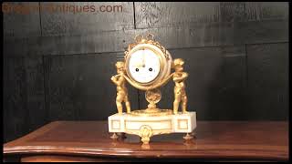 Antique French Ormolu and White Marble Cherub Clock by Vincenti 3694 [upl. by Usanis]