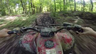 Honda Fourtrax 300 mudding and riding [upl. by Genevra1]