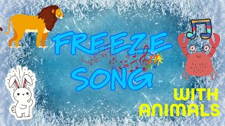 Freeze Song for Kids  Fun Animal Freeze Dance Nursery Rhymes  AlizeraKids [upl. by Svend101]