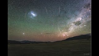 Perseids Meteor Shower And Aurora Australis Timelapse [upl. by Yellah]