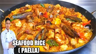 SEAFOOD PAELLA HOW TO COOK PAELLA RICESEAFOOD RICEPAELLA SEAFOOD [upl. by Lossa109]