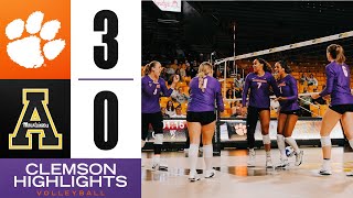 Clemson Highlights  Volleyball Travels to App State Sweeps Mountaineers [upl. by Marba]