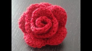 La Rose Au Crochet  Rose flower with Crochet  Rosa al crochet [upl. by Olegna]