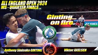 Viktor AXELSEN DEN vs Anthony Sinisuka GINTING INA  All England Open 2024 QUARTER FINALS [upl. by Butterfield]