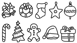 How to draw Christmas decorating doddle Drawing  Merry Christmas Drawing Christmas doddle Drawing [upl. by Stegman]