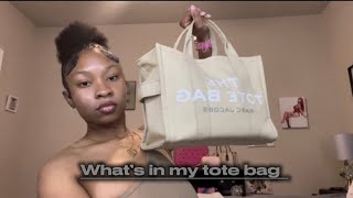 WHATS IN MY MARC JACOBS TOTE BAG 💼 2024 [upl. by Yahsan]