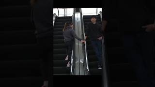 Touching Hands On Escalator Prank shorts funny escalator comedy prank [upl. by Roz]