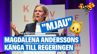 Magdalena Anderssons utspel på Vkongressen ”Mjau” [upl. by Garrot]