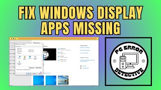 How to Fix Windows 10 Display Apps Missing [upl. by Areikahs]