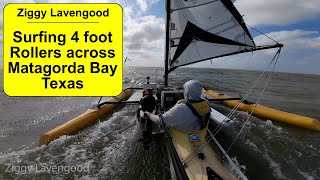 Double digit speeds Sailing 4 footers in my Windrider 17 [upl. by Ainwat]