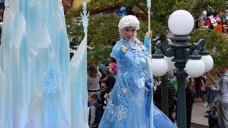 Disney Magic on Parade from a high camera angle including Frozen float at Disneyland Paris [upl. by Vinn]