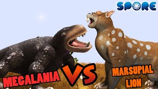 Megalania vs Marsupial Lion  Cenozoic Era Battle S1E5  SPORE [upl. by Eskil]