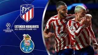 Atlético Madrid vs Porto Extended Highlights  UCL Group Stage MD 1  CBS Sports Golazo [upl. by Neeham]