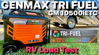 The Largest TRI Fuel Inverter Generator GENMAX GM10500iETC Review and Load Test on a 50a RV Propane [upl. by Ailyn578]