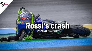 Rossis crash on Lap 1  2020 FrenchGP [upl. by Neelrahc563]