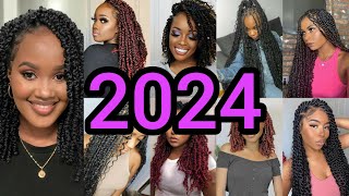 Classy braids hairstyles for black ladies 2024  Passion twist braids styles  Twist hairstyles [upl. by Reisman727]