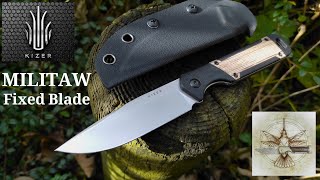 ✅ NEW Kizer MILITAW Fixed Blade Nitro V Steel Jonathan Styles Design [upl. by Jankey]