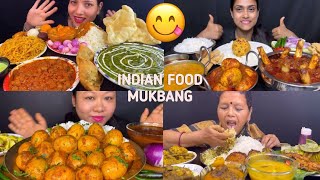 INDIAN FOOD MUKBANG  Eating Veg And Nonveg Food😋🤤  Eating With Hand  Bigbites Asmr [upl. by Sorips]