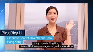 Bingbing Li  Day in the life of a Graduate Analyst  Hong Kong [upl. by Ibbison]