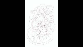 timelapse  Draw mitsuri shorts [upl. by Eilsehc]