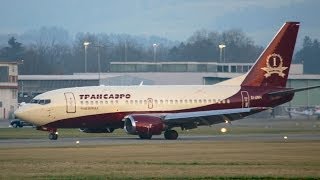 Transaero Imperial Boeing 735  Landing in Berne HD [upl. by Godard]