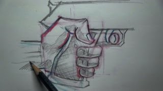 How To Draw Hand Holding A Gun  Tutorial [upl. by Iggem]