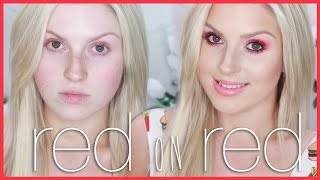 Red on Red ♡ Red Makeup Tutorial Shaaanxo [upl. by Hymen]