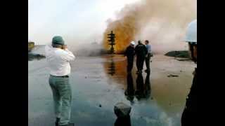 Xmas tree leak convert in oil well blowout [upl. by Ahsieker]